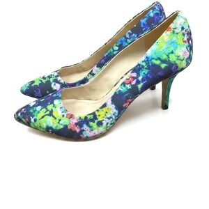 BCBGeneration Womens Multi Color Floral Gaminkh Pointed Toe Pump Size 8 38 Heel
